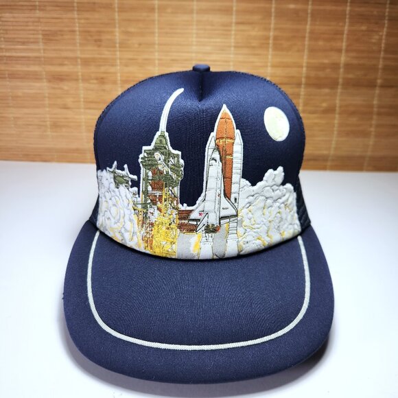 Vintage Kennedy Space Center Space Shuttle Trucker Hat Snapback - Picture 1 of 14